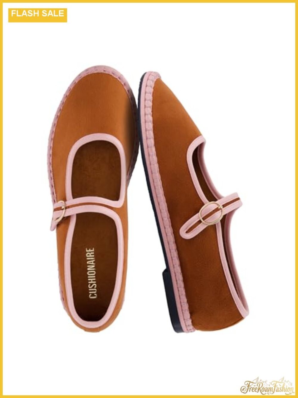 Mary Jane Ballet Flats with Adjustable Buckle and Memory Foam Cushioning